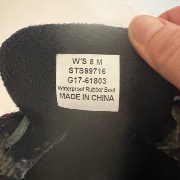 Sperry Waterproof Duck‎ Boots Women's 8M Plaid Wool Lace Up Ankle Rain Booties - Picture 6 of 8